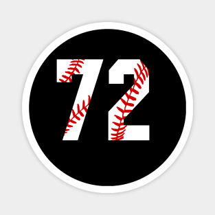 Baseball Number 72 #72 Baseball Shirt Jersey Favorite Player Biggest Fan Magnet